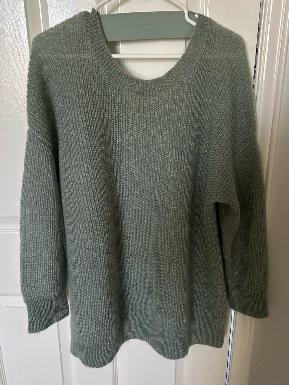 COS Sage Green Scoop Neck Knit Sweater